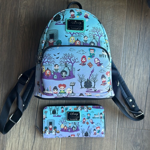 Disney’s Hocus Pocus Loungefly Mini Backpack with matching wallet